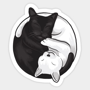 Ying Yang Black and White Cat Graphic Sticker